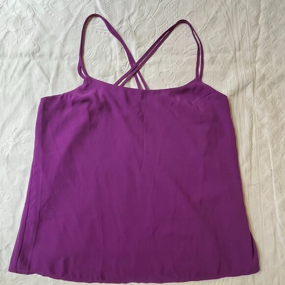NEW BANANA REPUBLIC Womens 12 Purple Plum Fully Lined CAMISOLE ,Spaghetti Straps - Picture 7 of 7